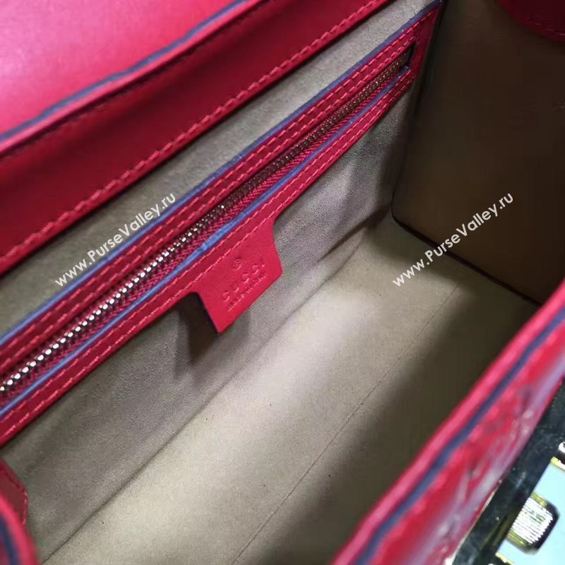 Gucci large red padlock handle top bag 6431