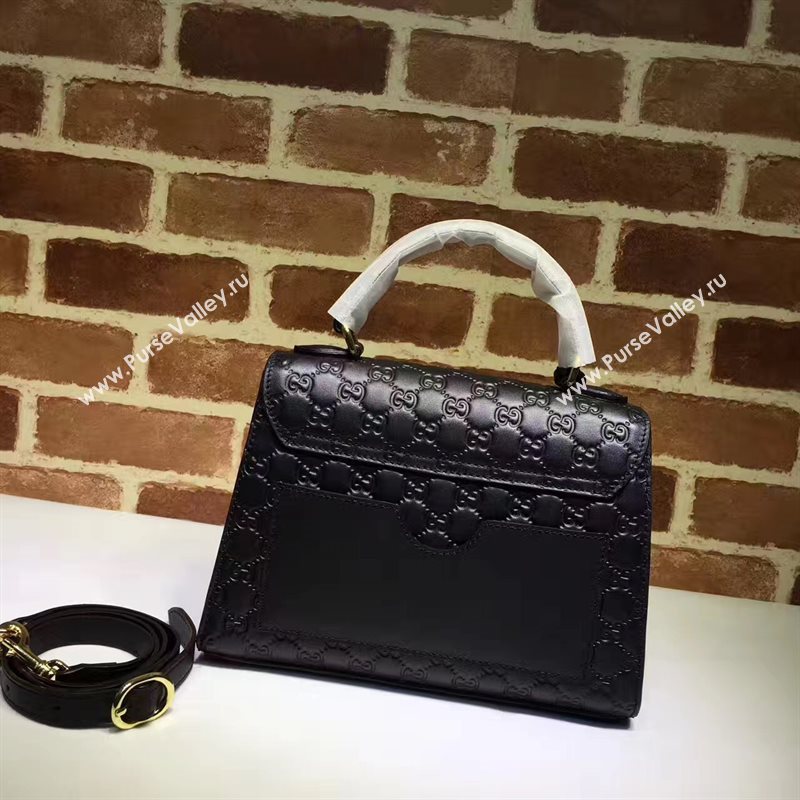 Gucci large black padlock handle top bag 6432