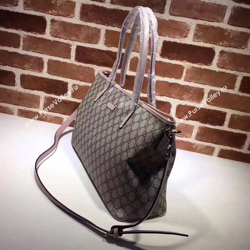 Gucci large gray v pink GG tote shoulder bag 6433