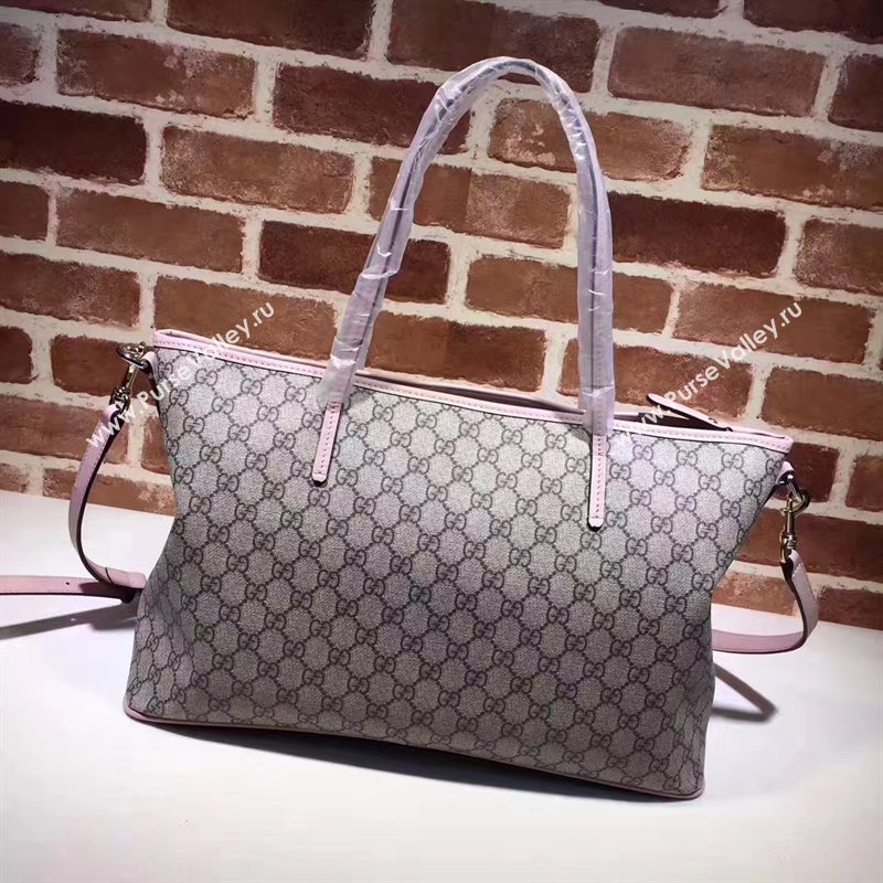 Gucci large gray v pink GG tote shoulder bag 6433