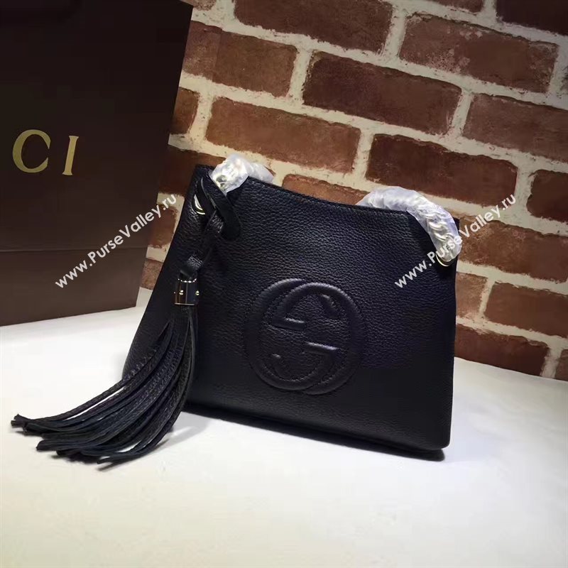 Gucci small black soho tote shoulder bag 6436