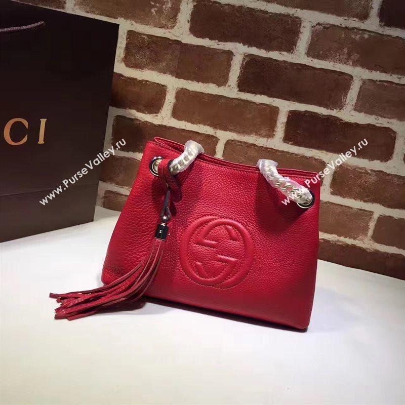 Gucci small soho shoulder tote red bag 6437