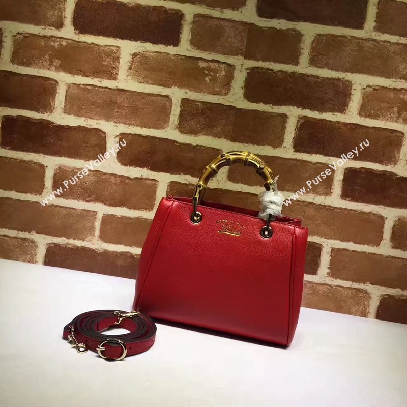 Gucci small mini red shoulder bamboo bag 6544