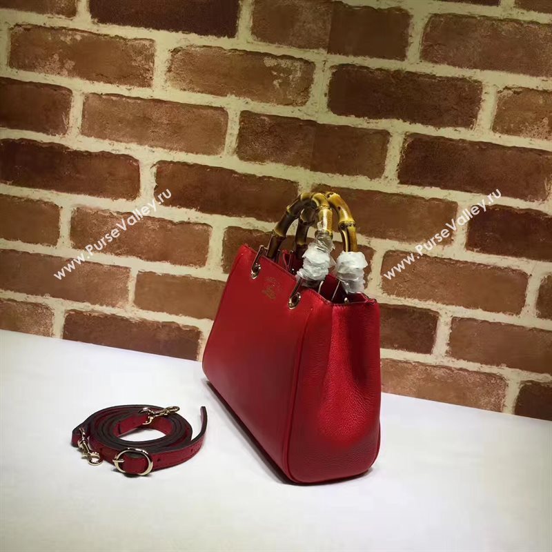 Gucci small mini red shoulder bamboo bag 6544