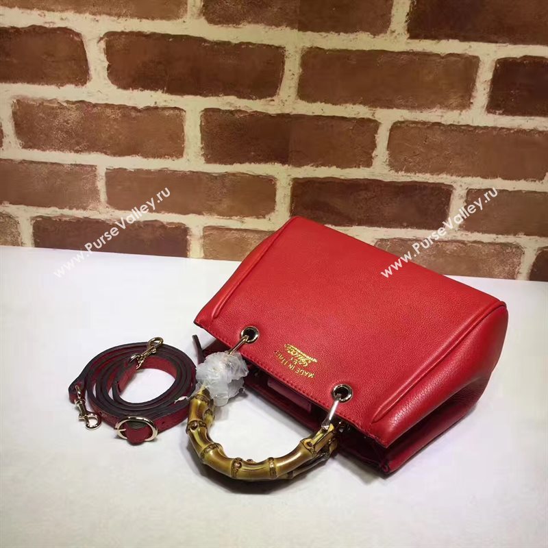 Gucci small mini red shoulder bamboo bag 6544