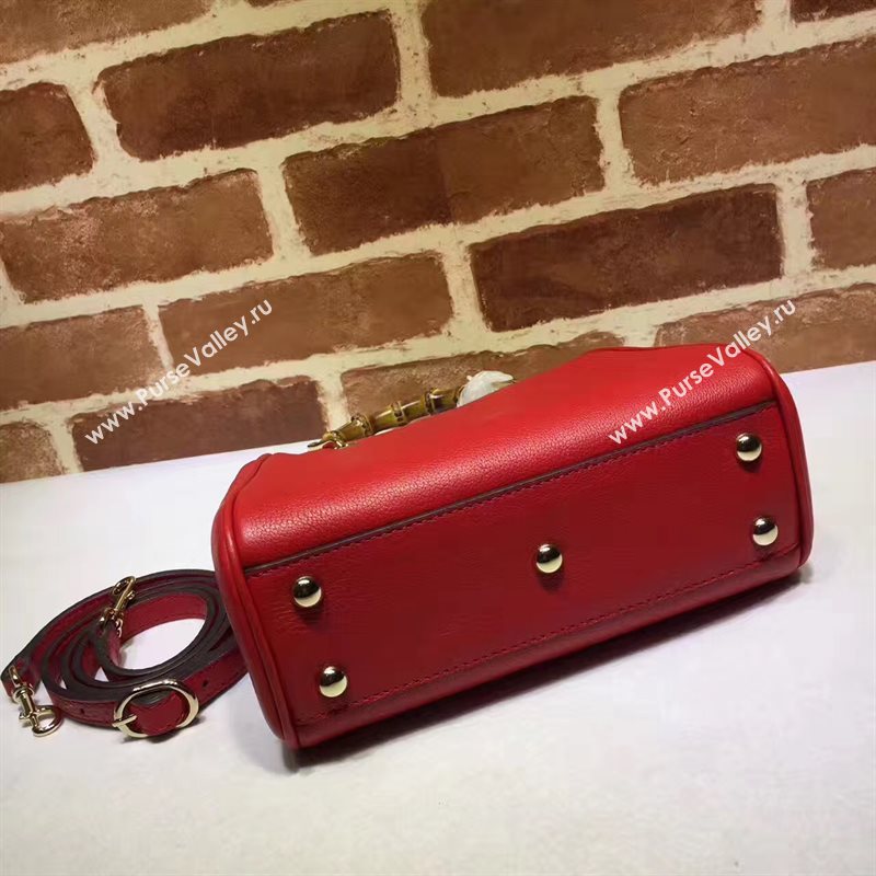 Gucci small mini red shoulder bamboo bag 6544