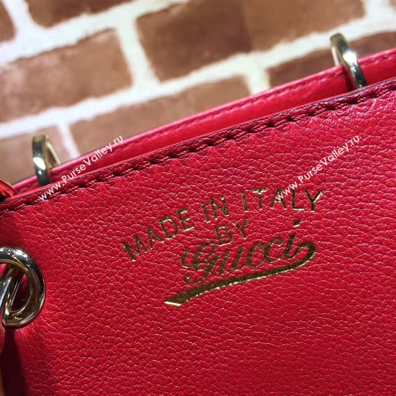 Gucci small mini red shoulder bamboo bag 6544