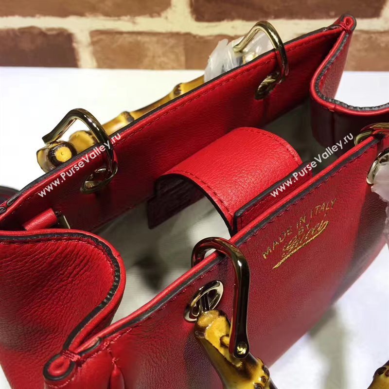 Gucci small mini red shoulder bamboo bag 6544