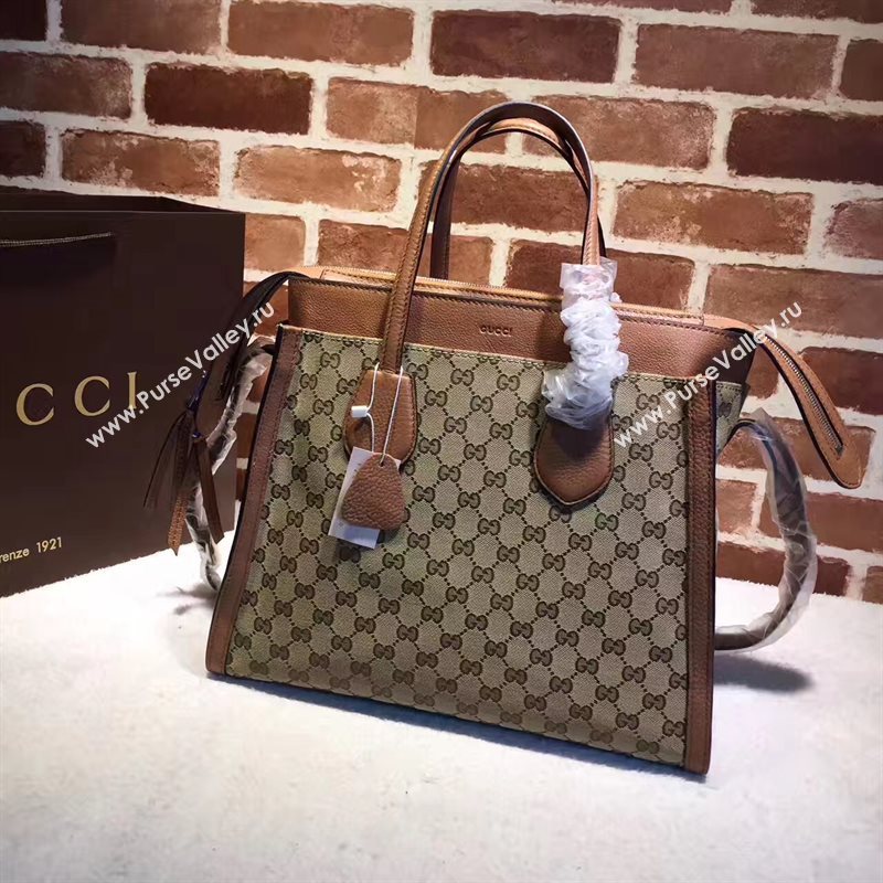 Gucci GG tote gray with handbag tan bag 6549