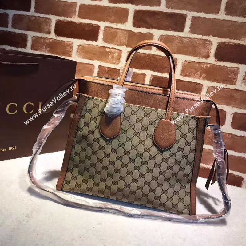 Gucci GG tote gray with handbag tan bag 6549