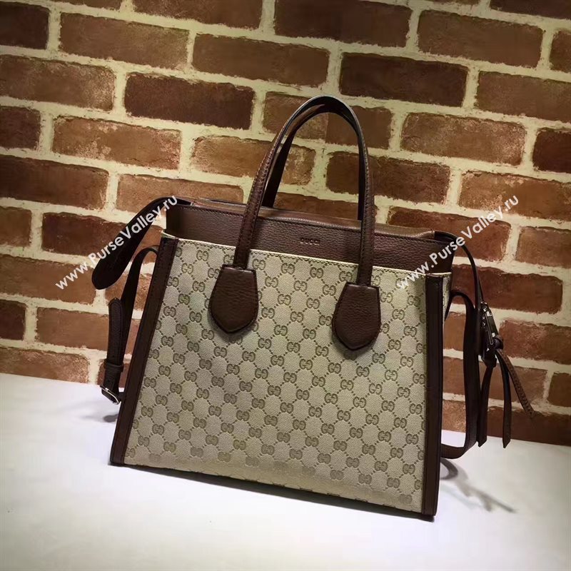 Gucci GG tote gray with handbag coffee bag 6550
