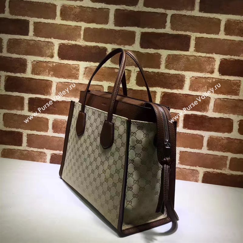 Gucci GG tote gray with handbag coffee bag 6550
