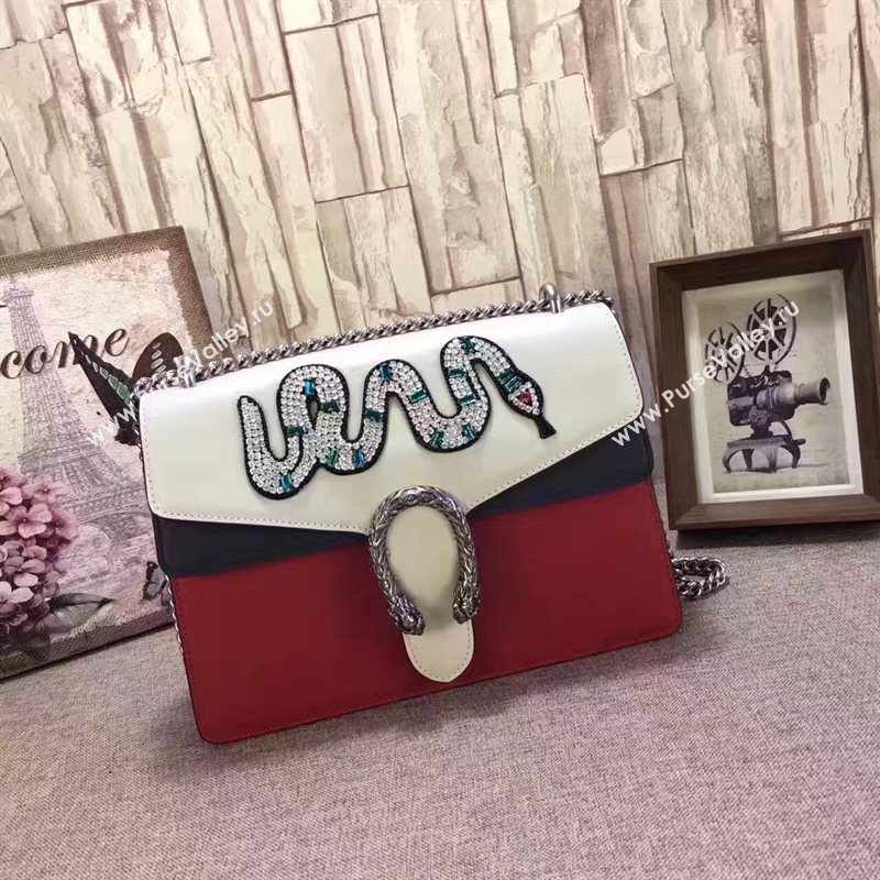 Gucci GG red with white shoulder large bag 6553