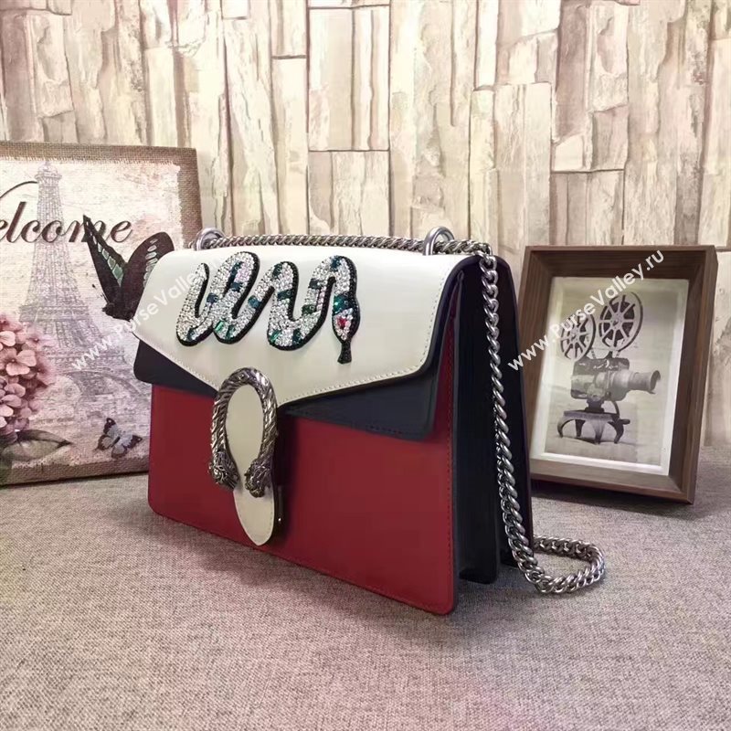 Gucci GG red with white shoulder large bag 6553