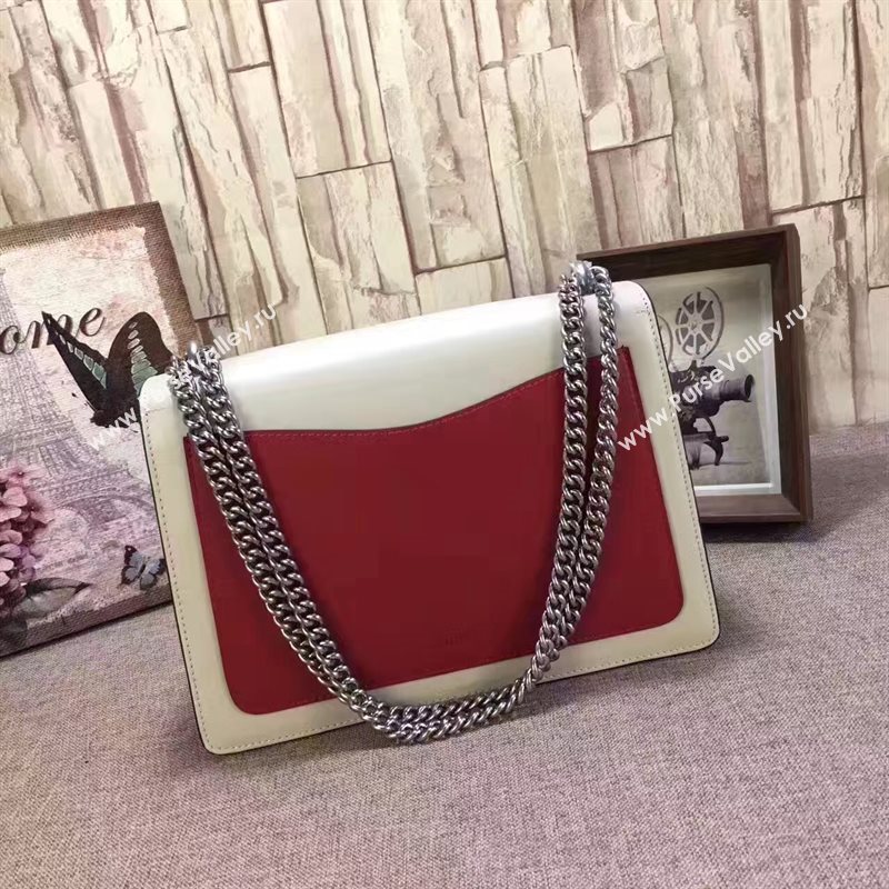 Gucci GG red with white shoulder large bag 6553