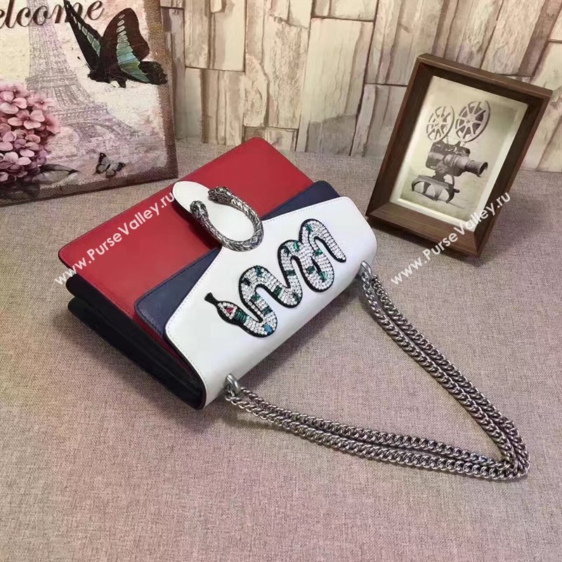 Gucci GG red with white shoulder large bag 6553