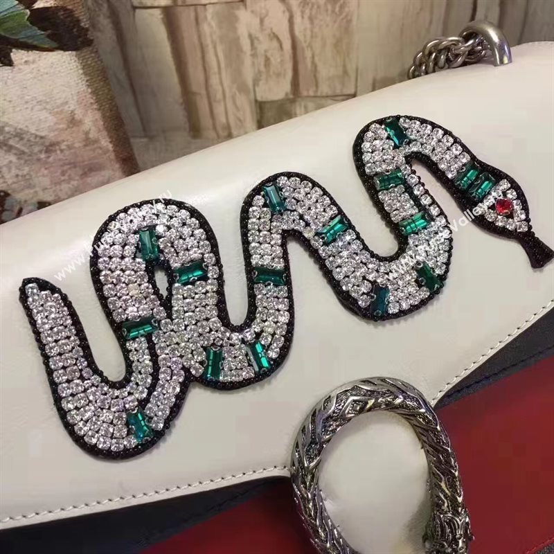 Gucci GG red with white shoulder large bag 6553