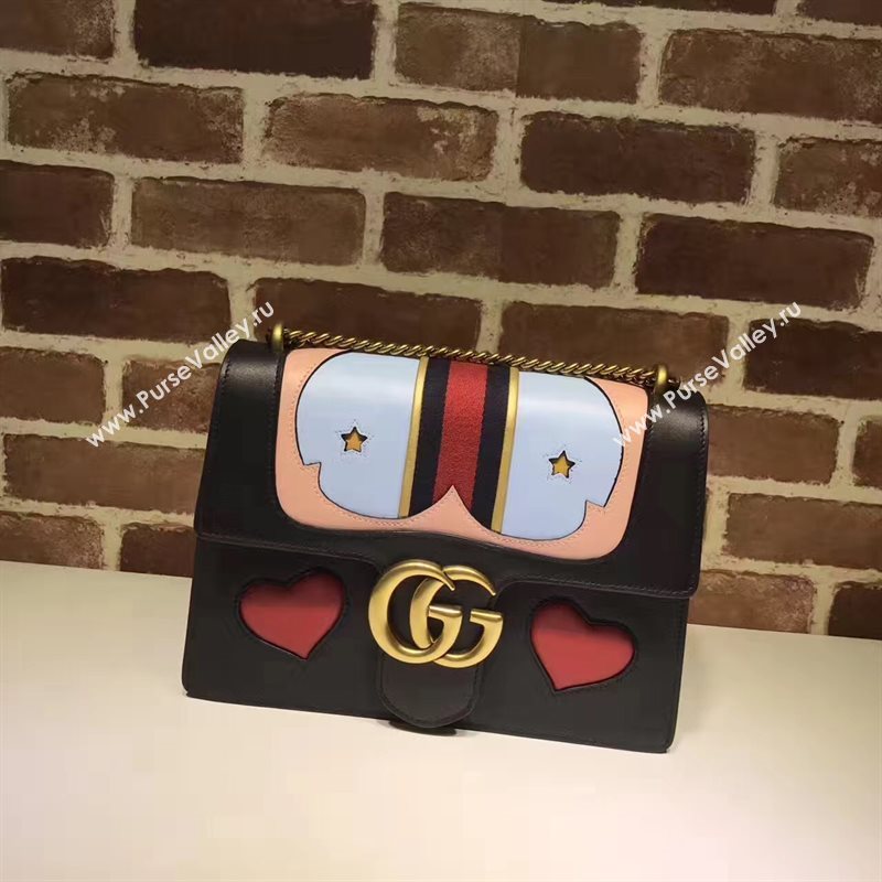 Gucci GG large shoulder black red with bag 6554
