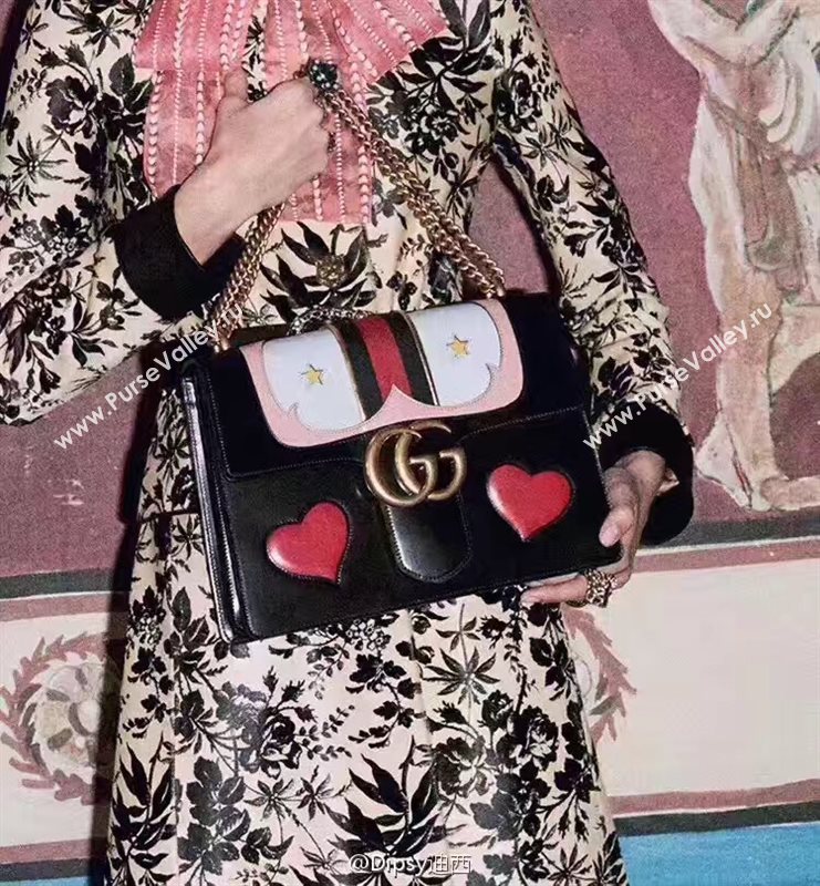 Gucci GG large shoulder black red with bag 6554