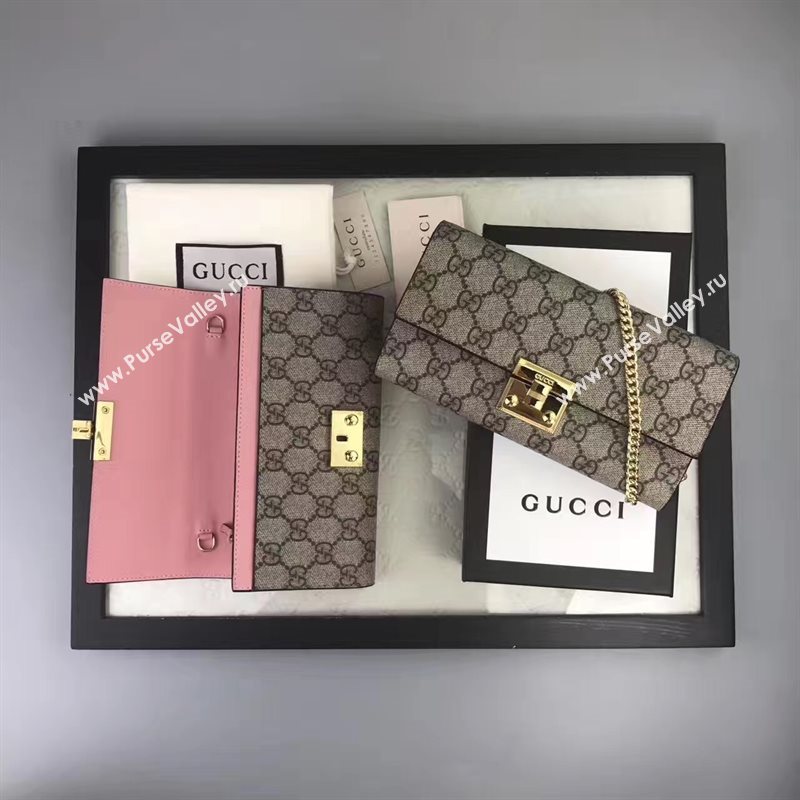 Gucci GG woc gray with pink wallet shoulder bag 6555