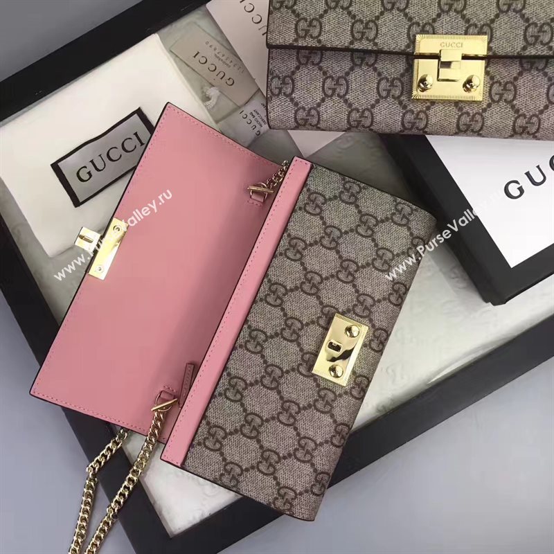 Gucci GG woc gray with pink wallet shoulder bag 6555
