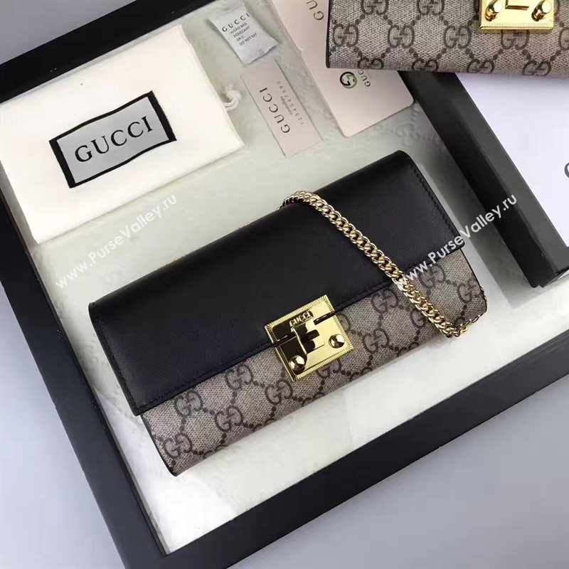 Gucci GG woc shoulder wallet gray black with bag 6556