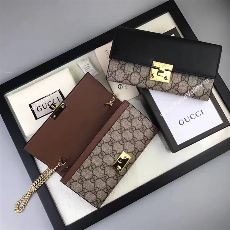 Gucci GG woc shoulder wallet gray black with bag 6556