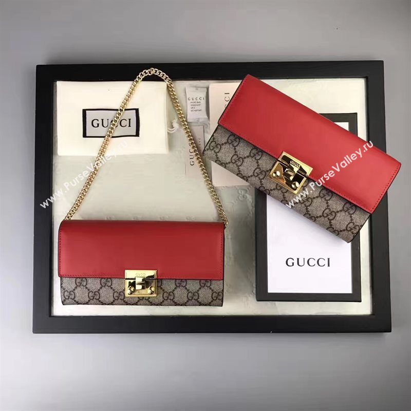Gucci GG woc shoulder wallet gray red with bag 6557