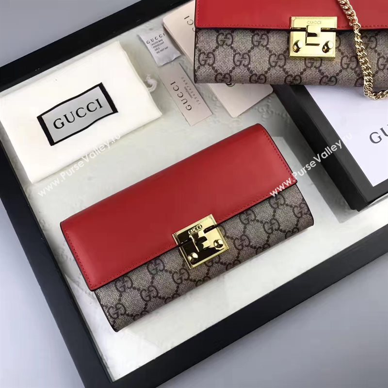 Gucci GG woc shoulder wallet gray red with bag 6557