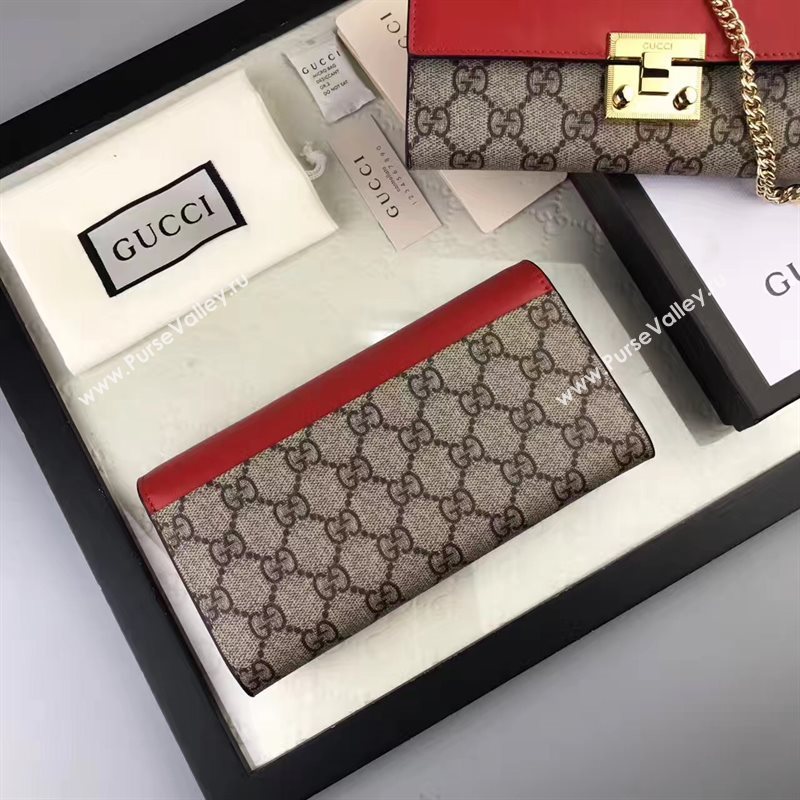Gucci GG woc shoulder wallet gray red with bag 6557