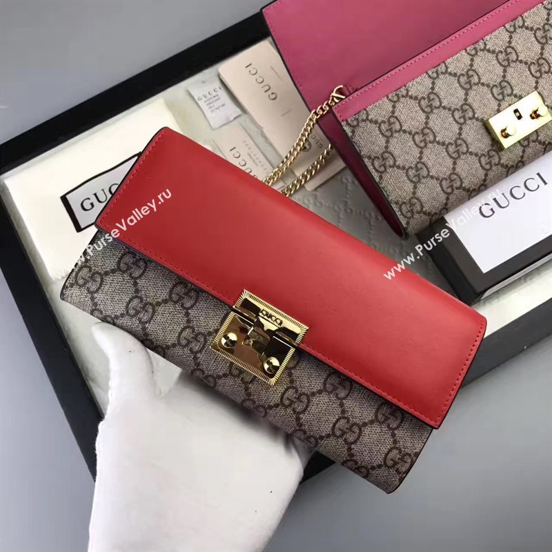 Gucci GG woc shoulder wallet gray red with bag 6557