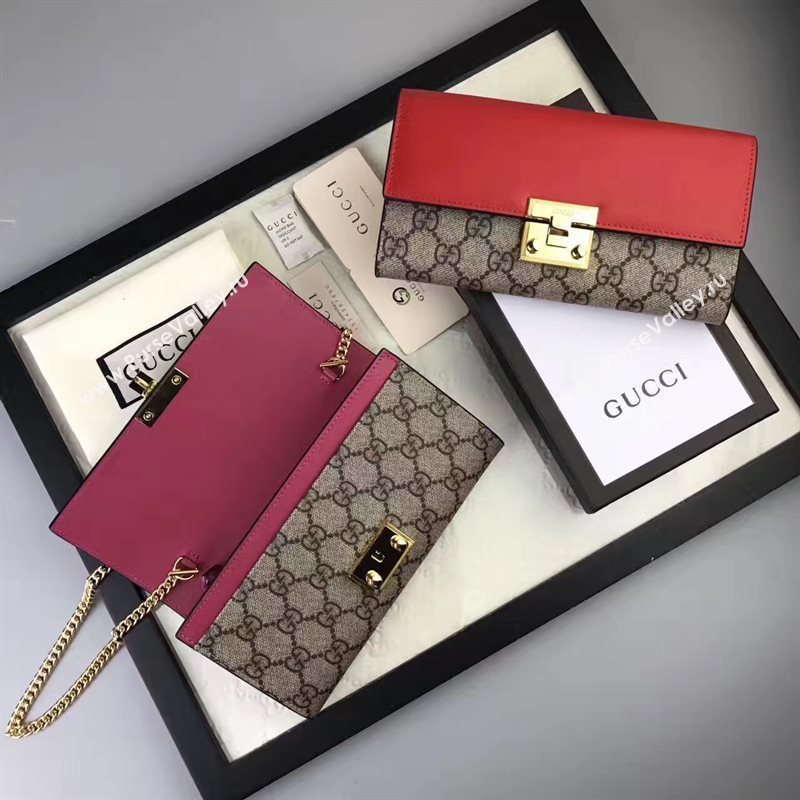 Gucci GG woc shoulder wallet gray red with bag 6557