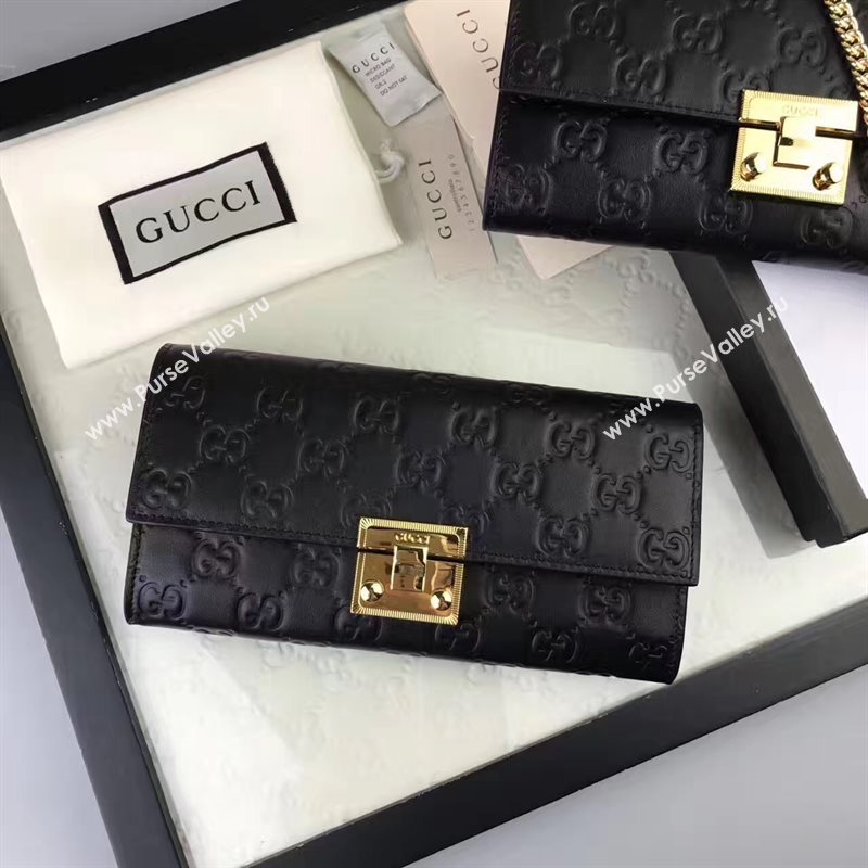 Gucci GG woc shoulder black wallet bag 6558