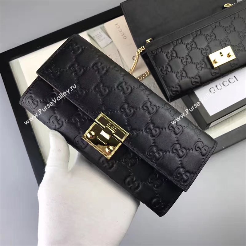 Gucci GG woc shoulder black wallet bag 6558