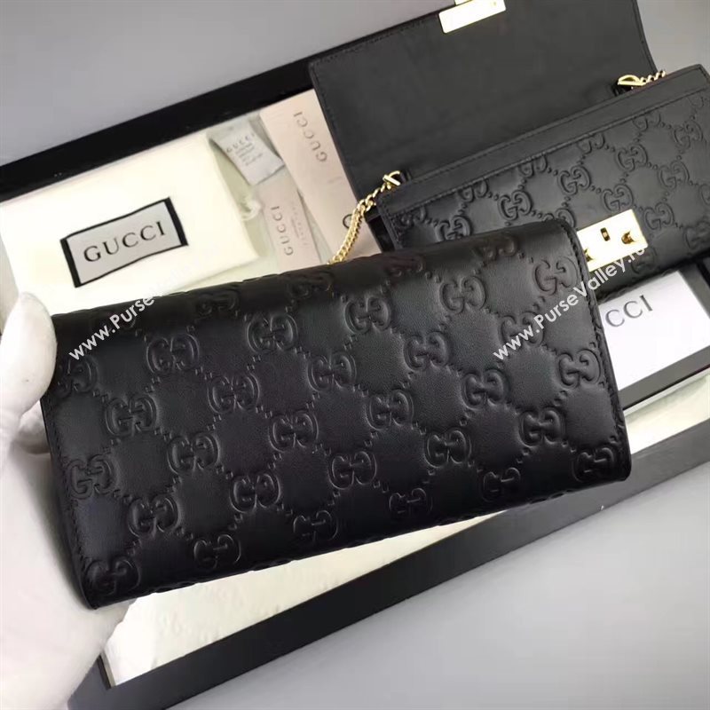 Gucci GG woc shoulder black wallet bag 6558