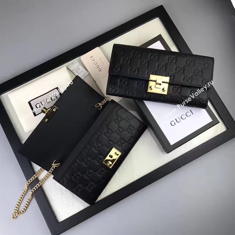 Gucci GG woc shoulder black wallet bag 6558