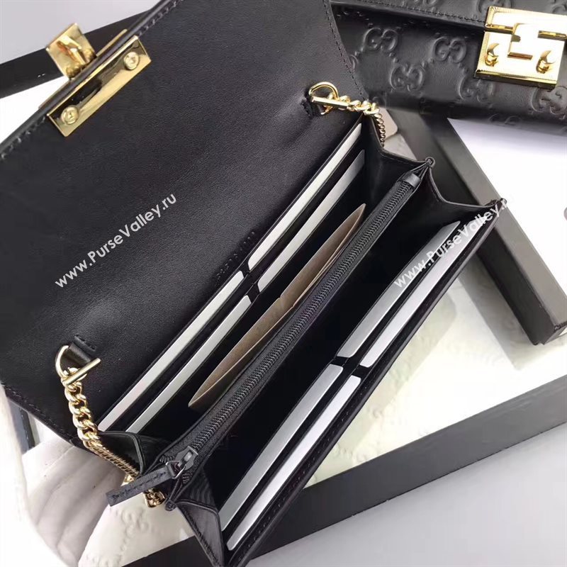 Gucci GG woc shoulder black wallet bag 6558