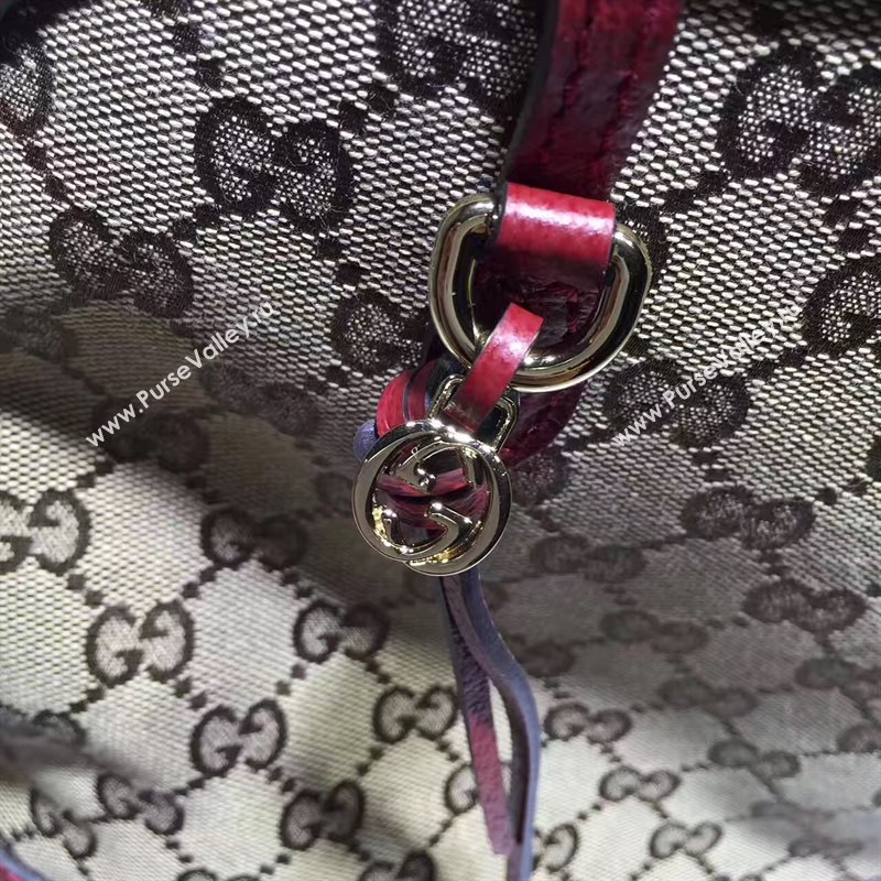 Gucci GG gray with wine tote shoulder bag 6561