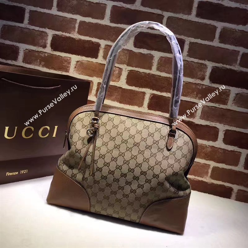 Gucci GG shoulder gray with tote tan bag 6562