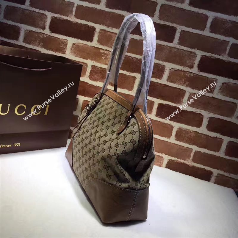 Gucci GG shoulder gray with tote tan bag 6562