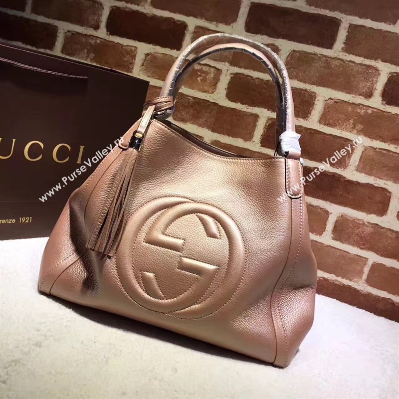 Gucci gold tote soho bag 6568
