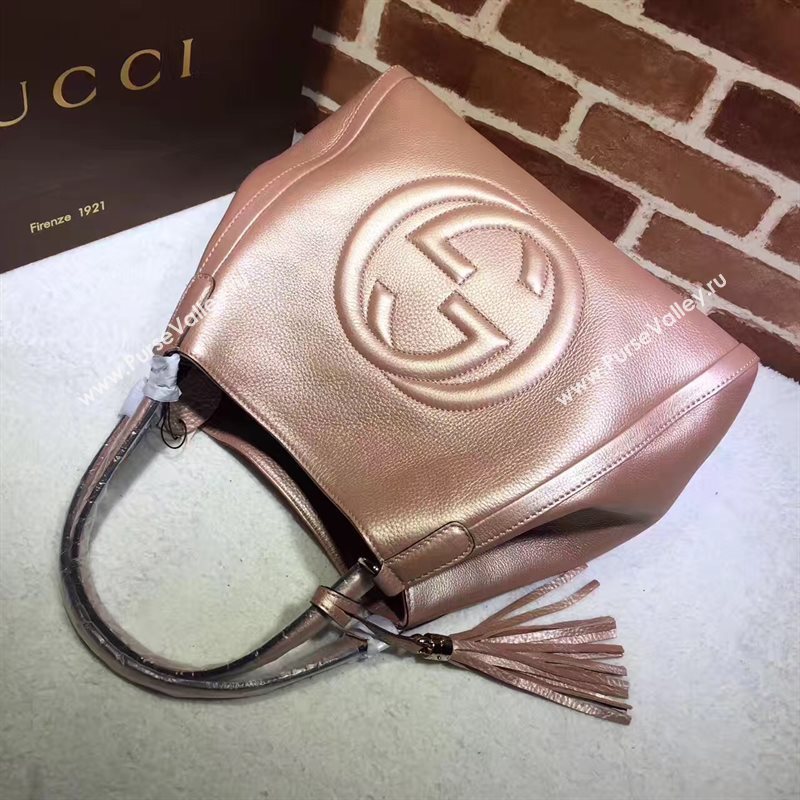 Gucci gold tote soho bag 6568