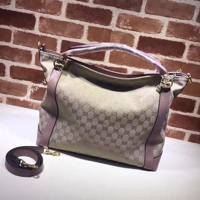 Gucci gray pink GG top tote handle bag 6572