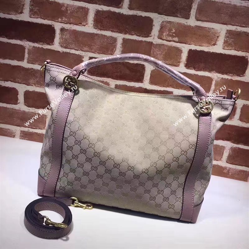 Gucci gray pink GG top tote handle bag 6572