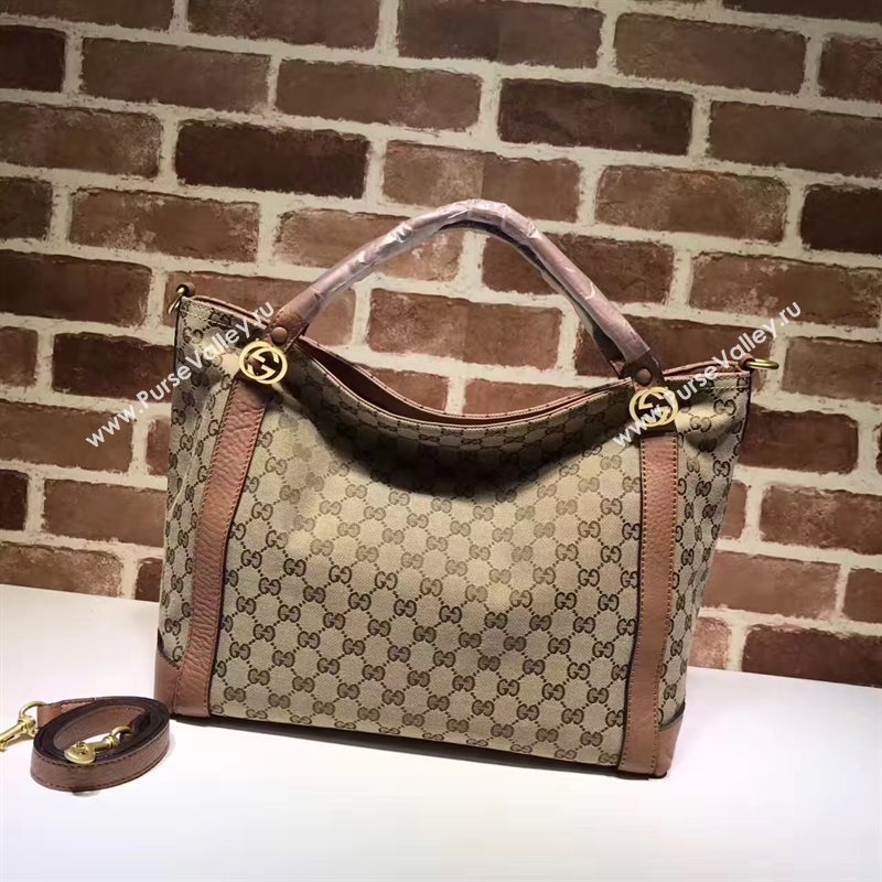 Gucci GG top handle tote tan gray bag 6573