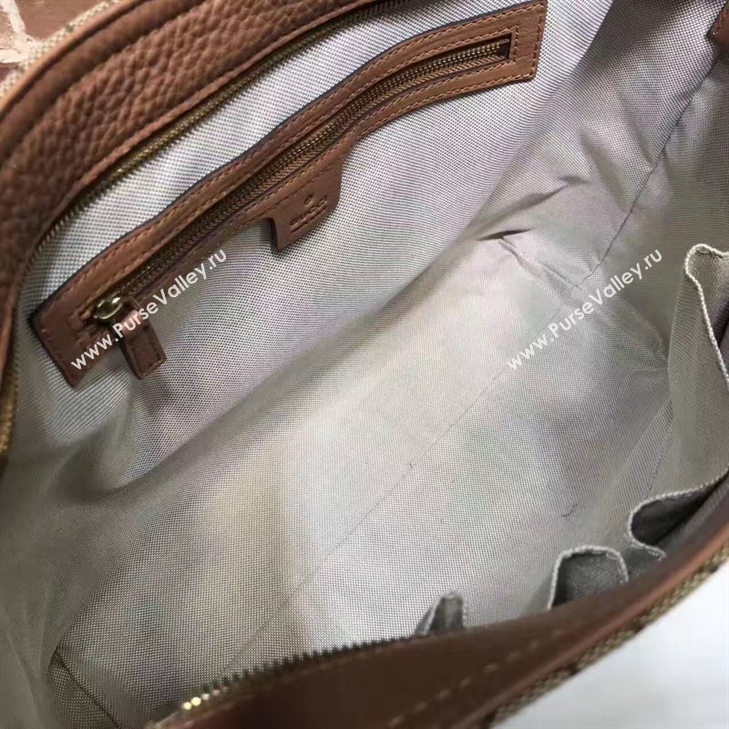 Gucci GG top handle tote tan gray bag 6573