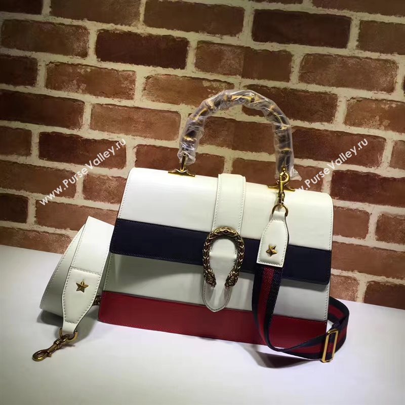 Gucci large padlock bamboo handle red cream bag 6575