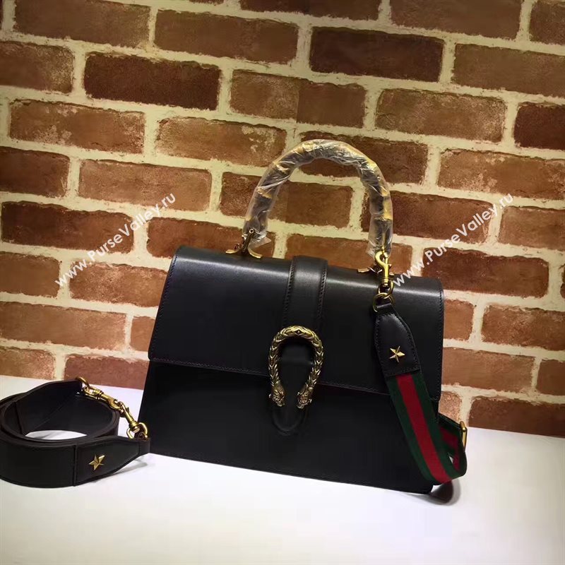 Gucci large padlock bamboo black handle bag 6576