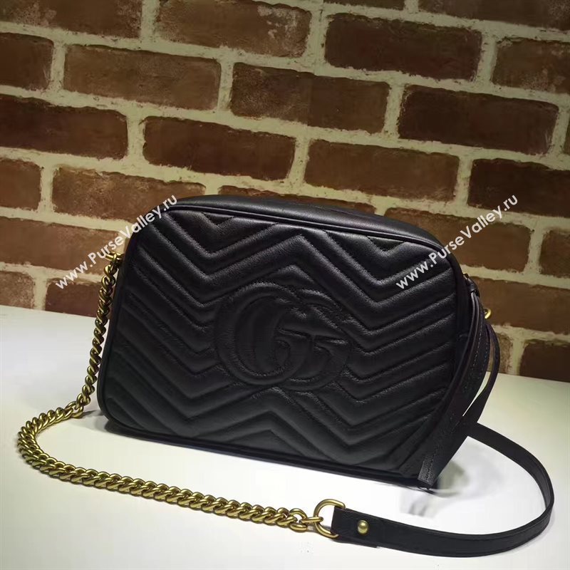 Gucci GG zipper shoulder black bag 6579