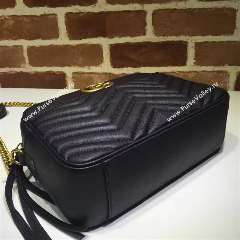 Gucci GG zipper shoulder black bag 6579